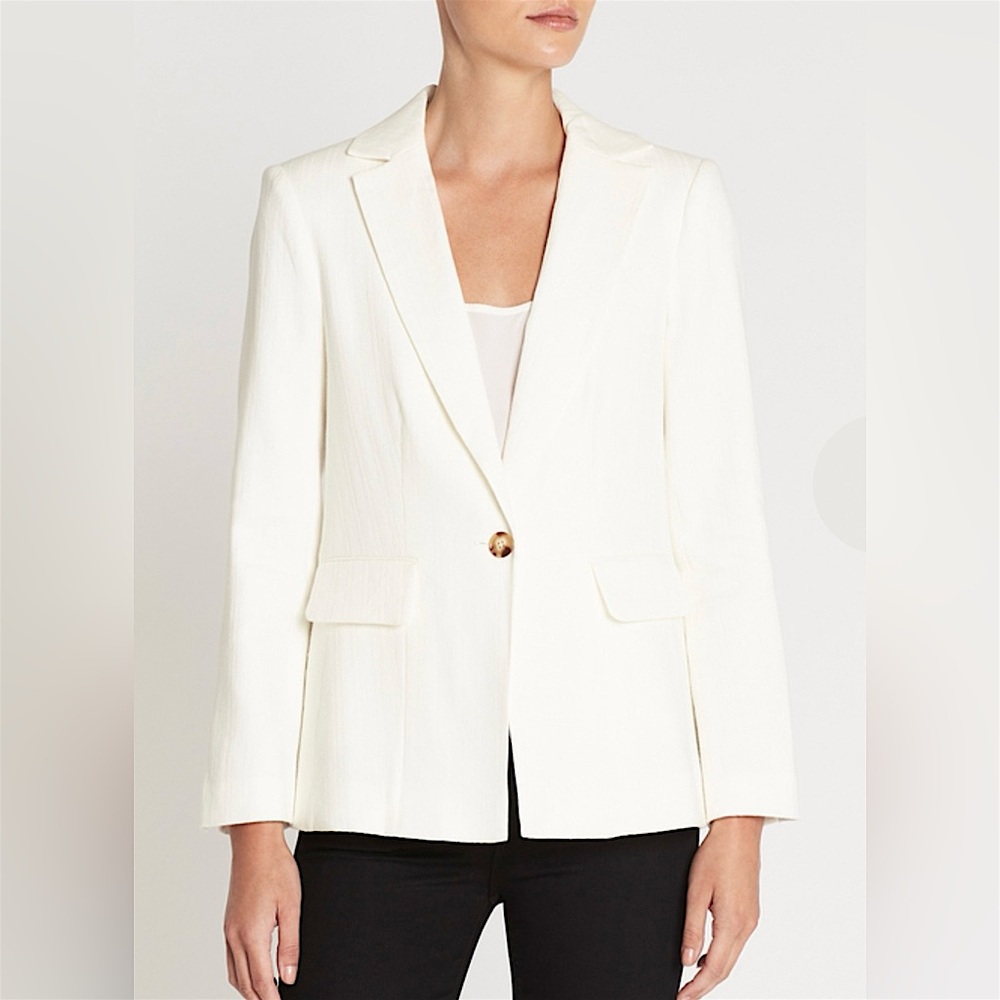 Frame Off White Single Button Classic Fine Blazer… - image 1